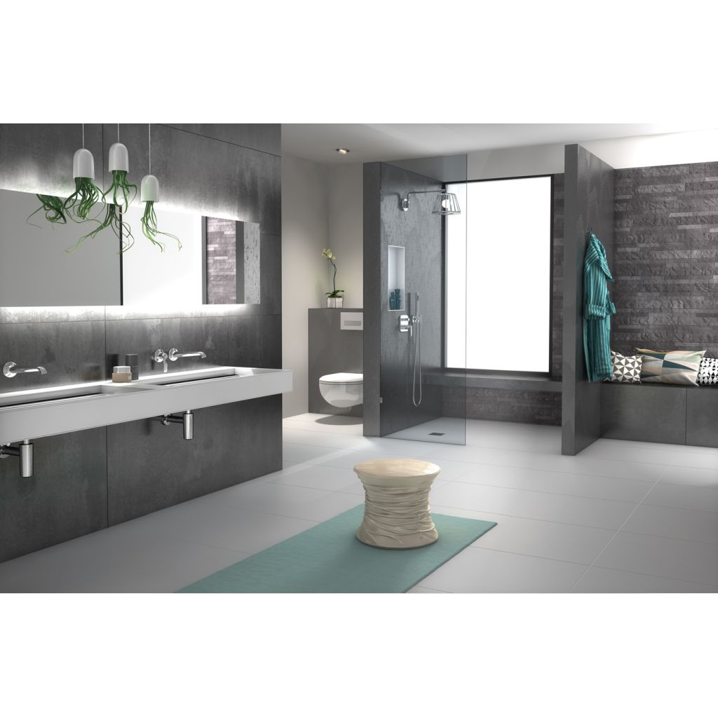 wedi Fundo Top | für Integro | Ablauf ZENTRAL | 900 x 900 x 6 mm Pure Weiß