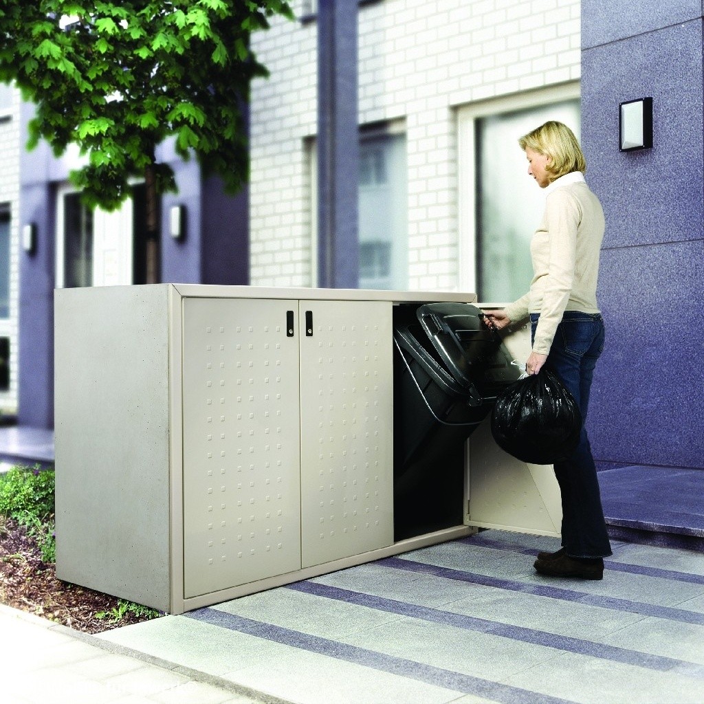 Paul Wolff Mülltonnenbox SILENT 123 Dreifachschrank 3x120 Liter