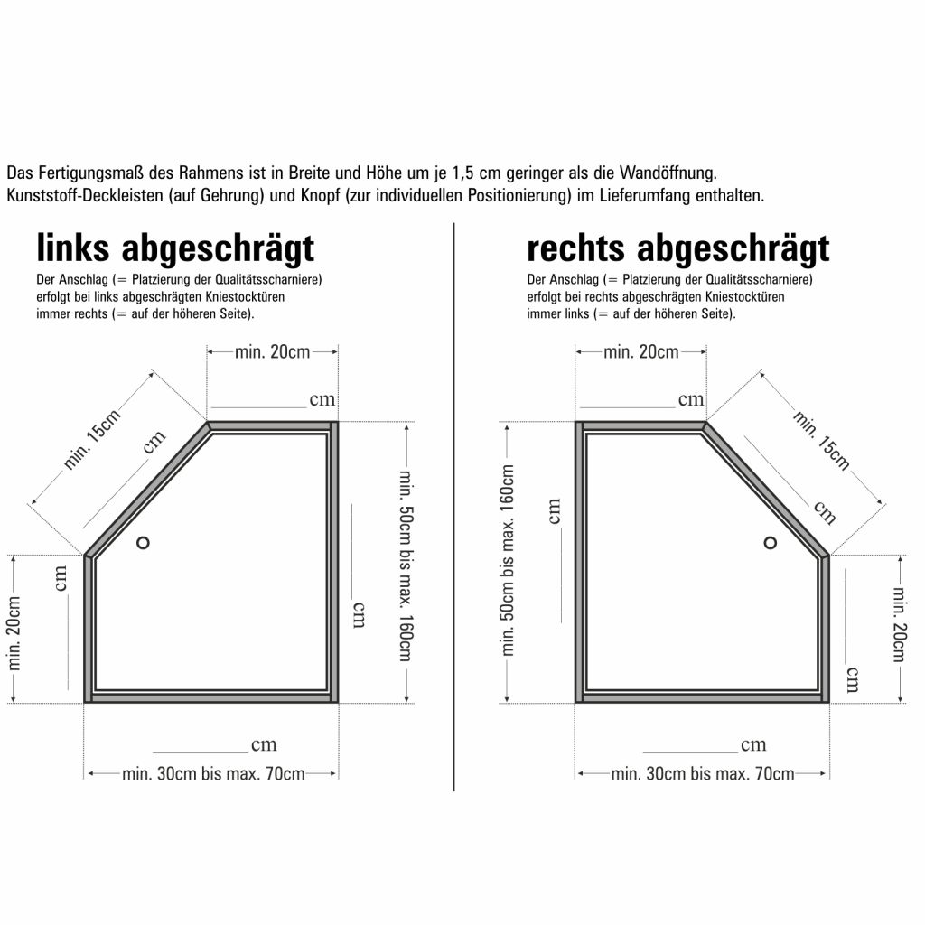 Wellhöfer Kniestocktüren 5-SEITIG | mit WS 3D, 4D |  30-70cm x 50-100cm