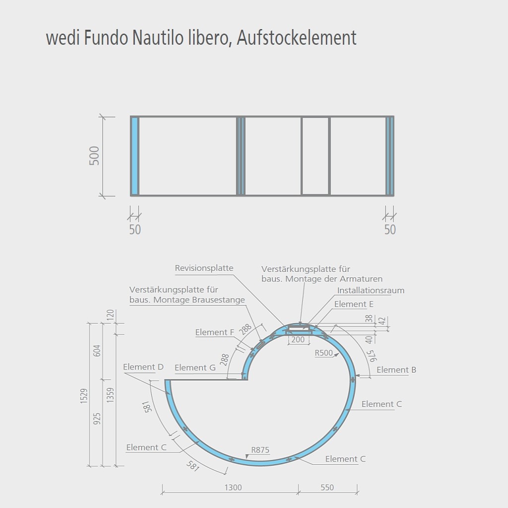 wedi Fundo Nautilo libero WANDELEMENT | passend für EINSTIEG