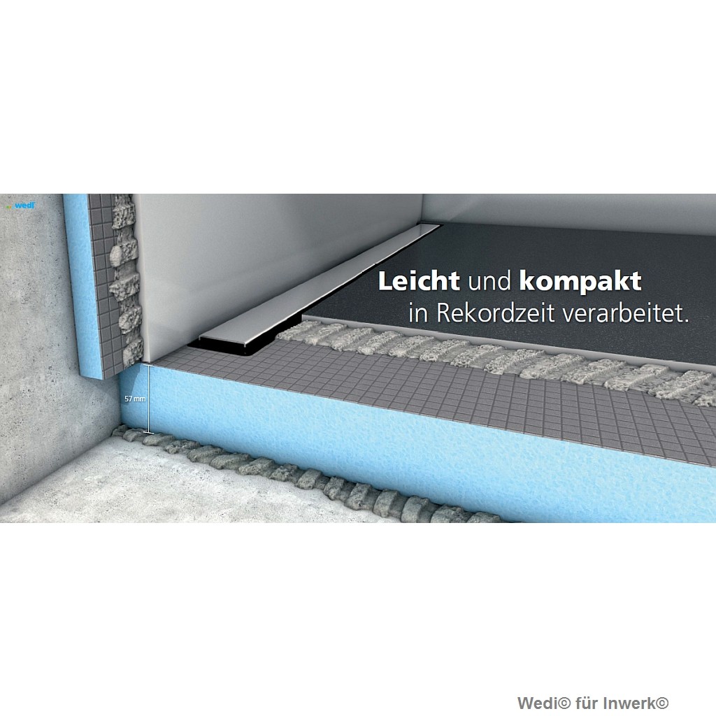 wedi Fundo Plano Linea  Bodenelement RECHTECKIG | 1200 x 800 x 70 mm Lange Rinne