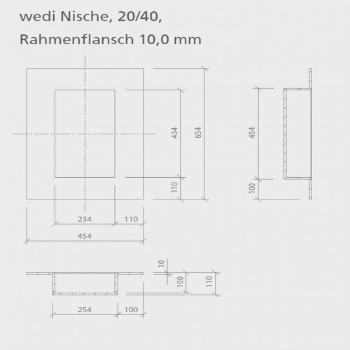 Wedi Sanwell Nischen | rechteckig | 234 x 434 x 100 mm