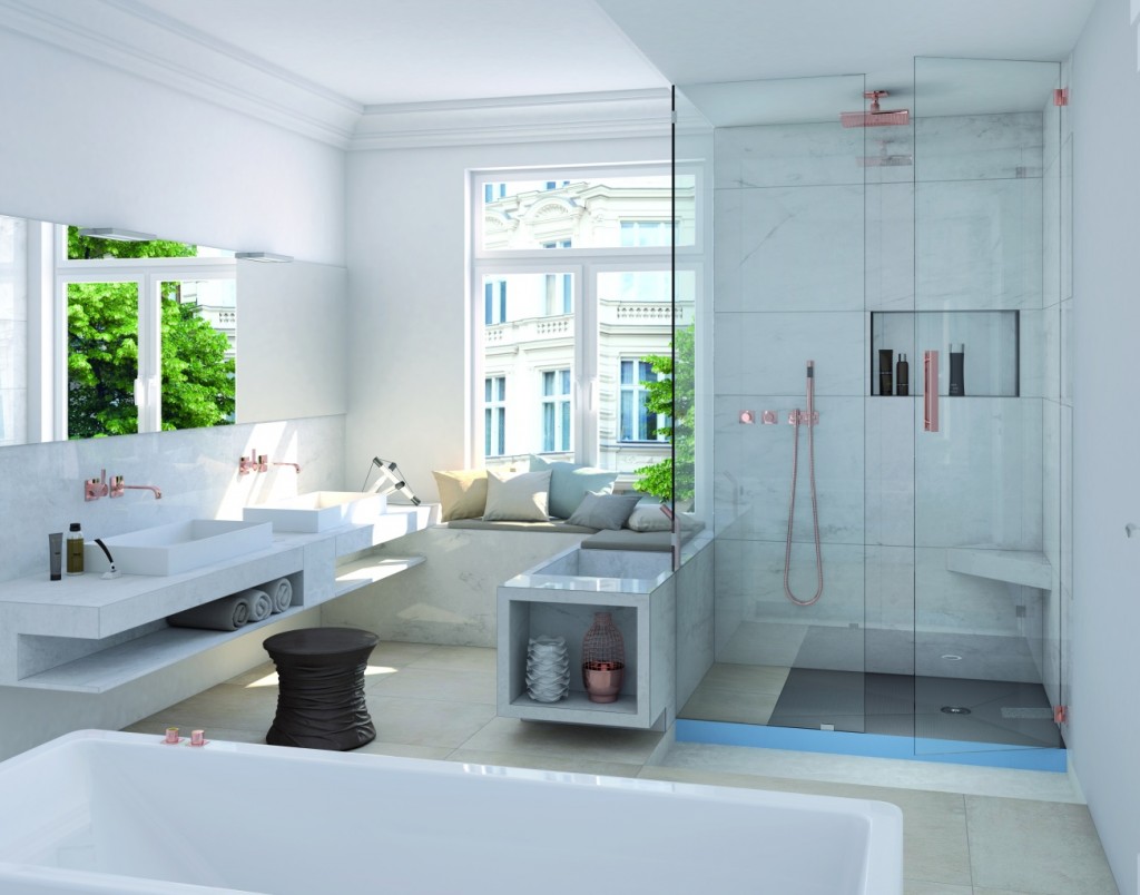 wedi Fundo Integro  QUADRATISCH | Ablauf ZENTRAL | 900 x 900 x 90 mm
