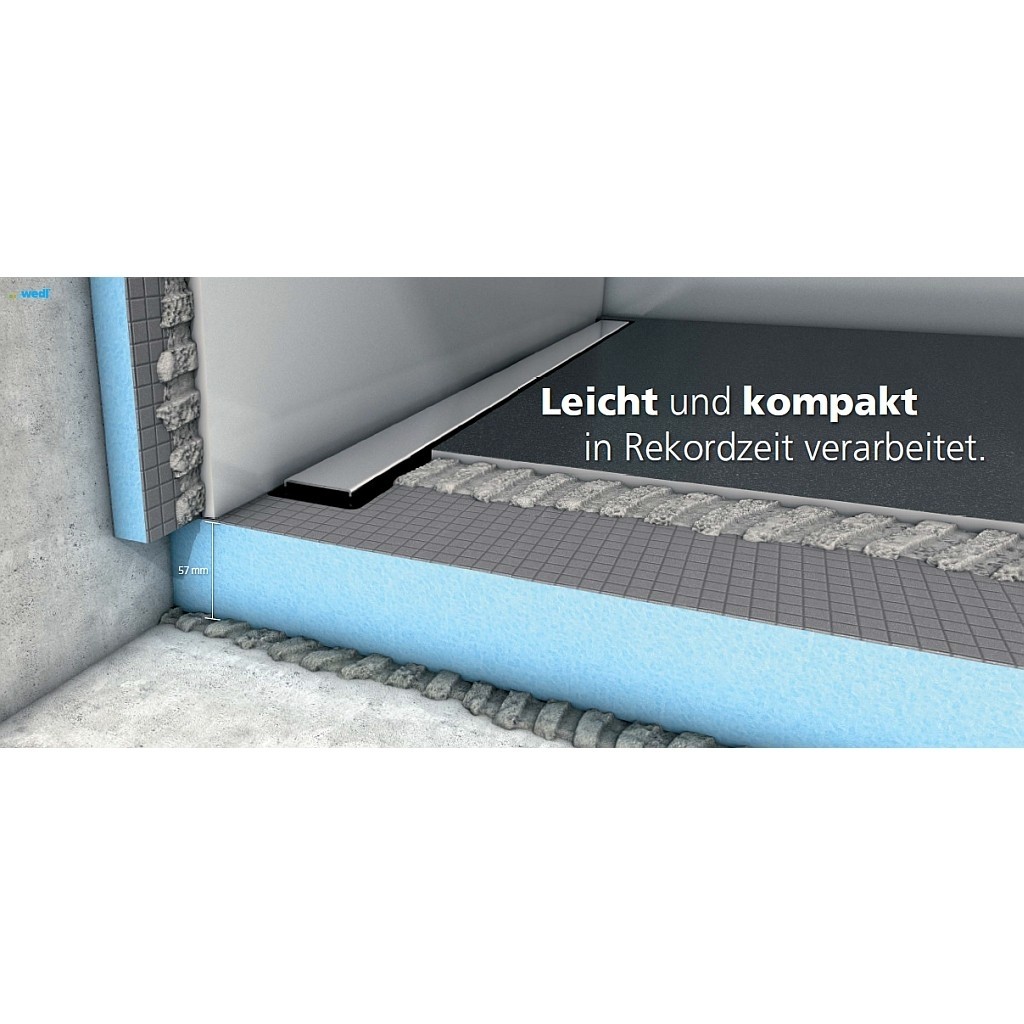 wedi Fundo Plano Linea Bodenelement QUADRATISCH | KURZE RINNE