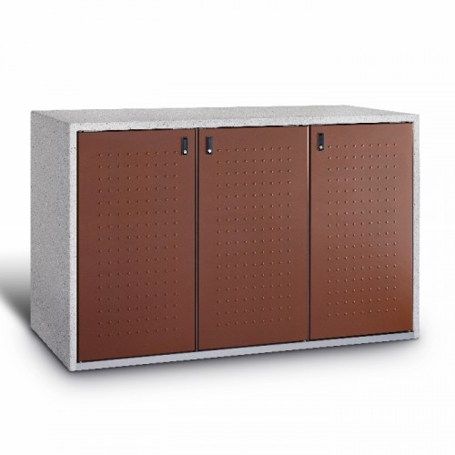 Paul Wolff Mülltonnenbox AVANTGARDE 123 Dreifachschrank 3x 120 Liter