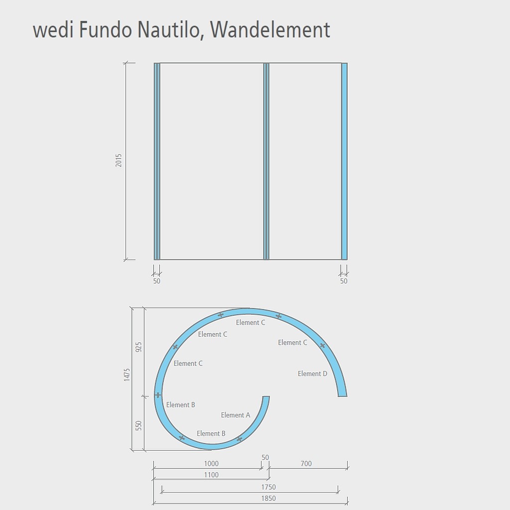 wedi Fundo Nautilo WANDELEMENT | passend für EINSTIEG