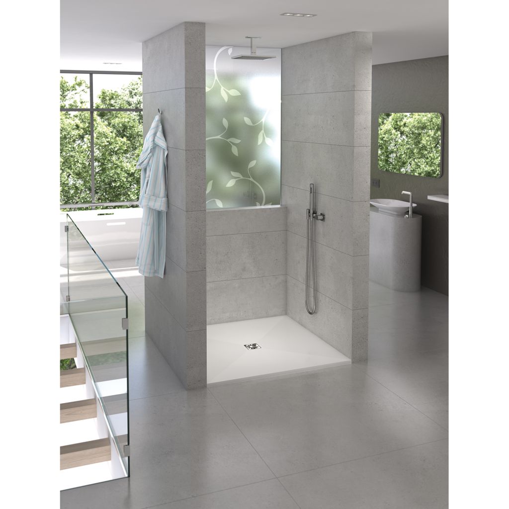 wedi Fundo Top | für Integro | Ablauf ZENTRAL | 900 x 900 x 6 mm Pure Weiß