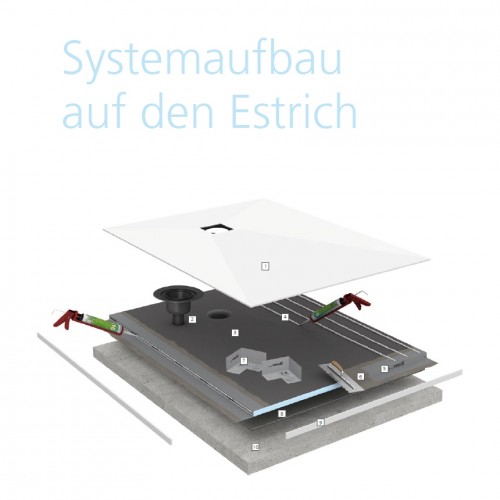 wedi Fundo Top Slim-Kit | Komplett-Bausatz | 900 x 900 x 23 mm