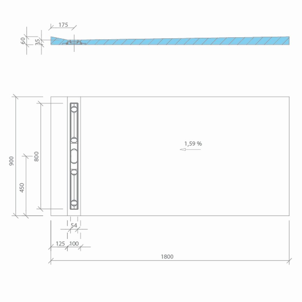 wedi Fundo Riolito | Bodenelement RECHTECKIG | Mit SEITLICH