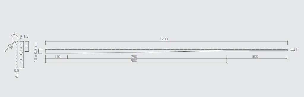Wedi Fundo Gefälleprofil | Gefällekeil WAND  | Ausführung RECHTS | für Fundo Riolito Neo, Plano Linea
