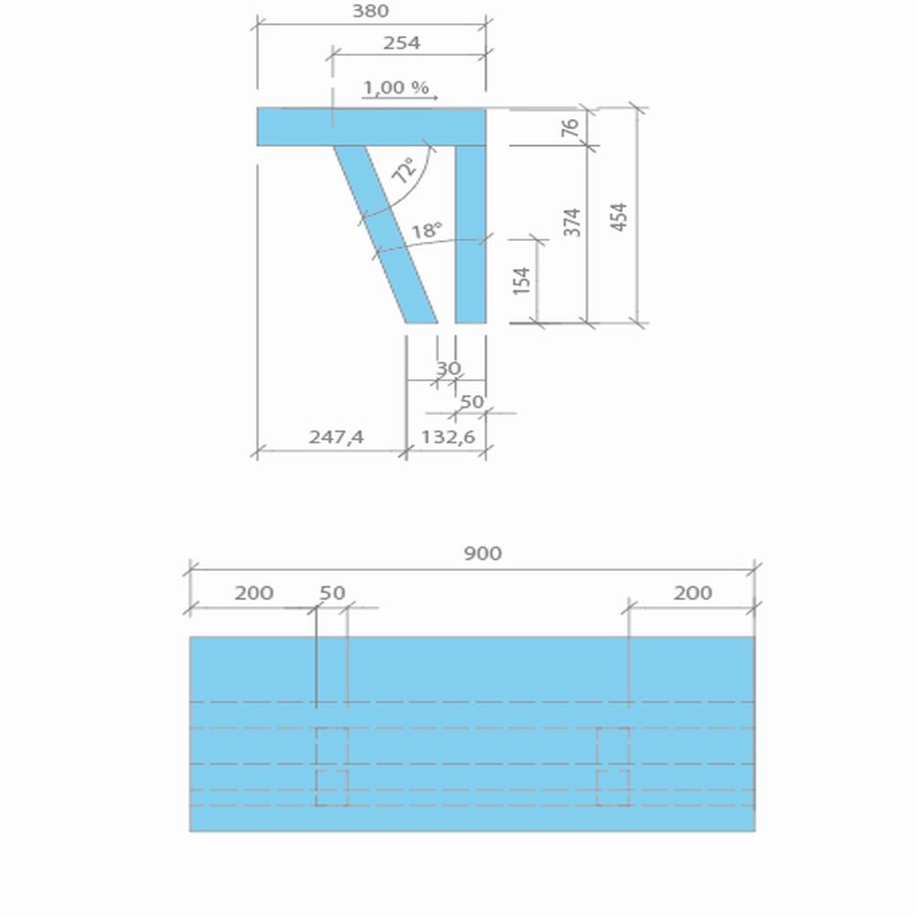 Wedi Sanoasa Sitzbank 1 | gerade | 900 x 380 x 454 mm