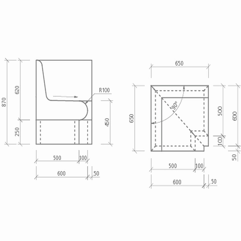 Wedi Wellness-Bank Sanoasa Comoda | 1000 x 600 x 620 mm