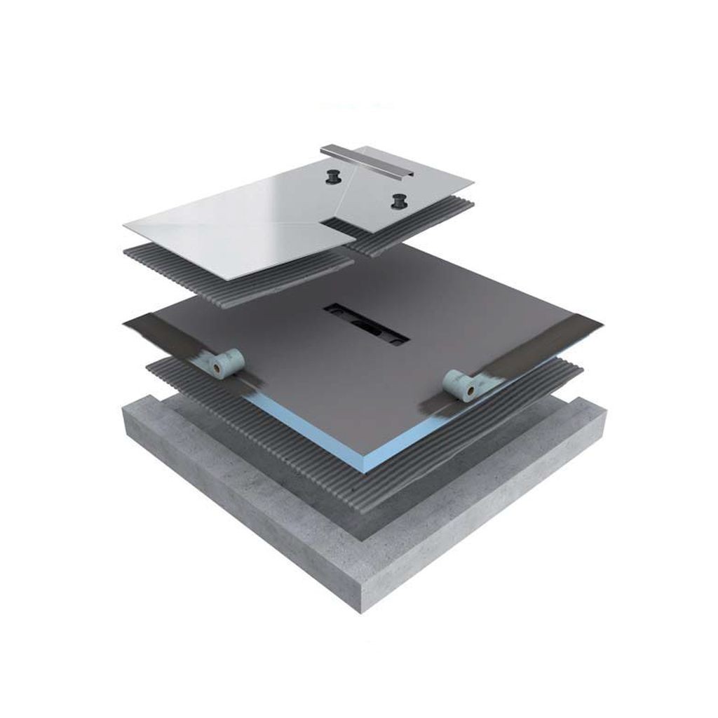 wedi Fundo Riofino QUADRATISCH | ZENTRAL | 1200 x 1200 x 50 mm