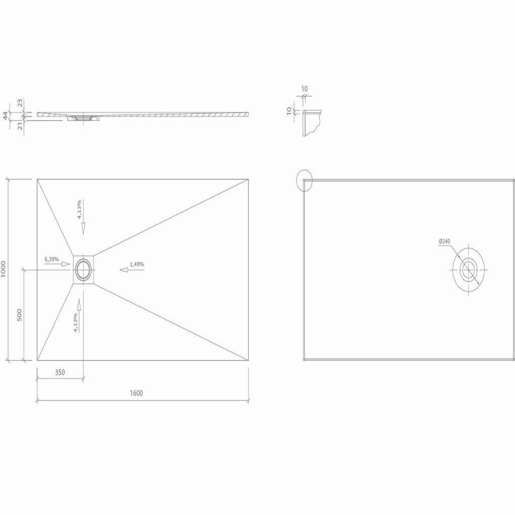 wedi Fundo Top Slim-Kit | Komplett-Bausatz | 1200 x 900 x 23 mm