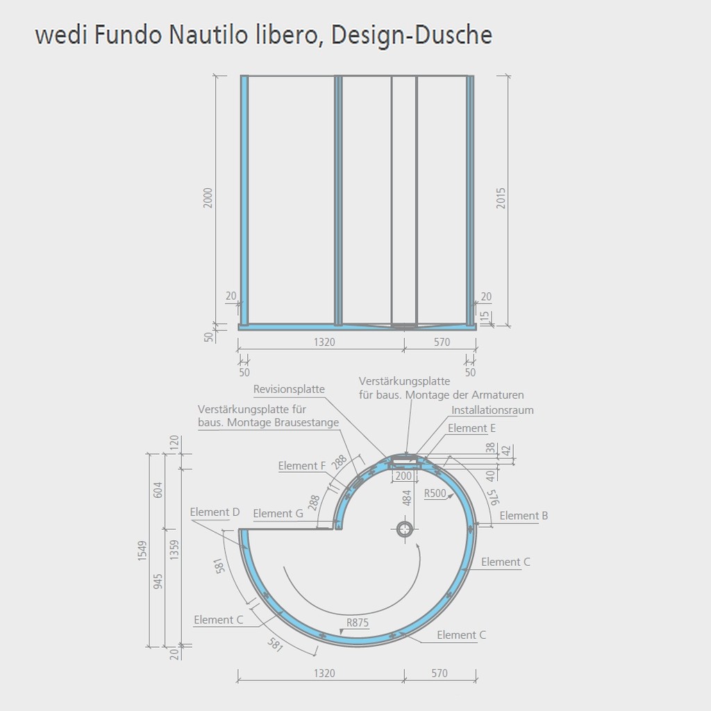 wedi Fundo Nautilo libero WANDELEMENT | passend für EINSTIEG