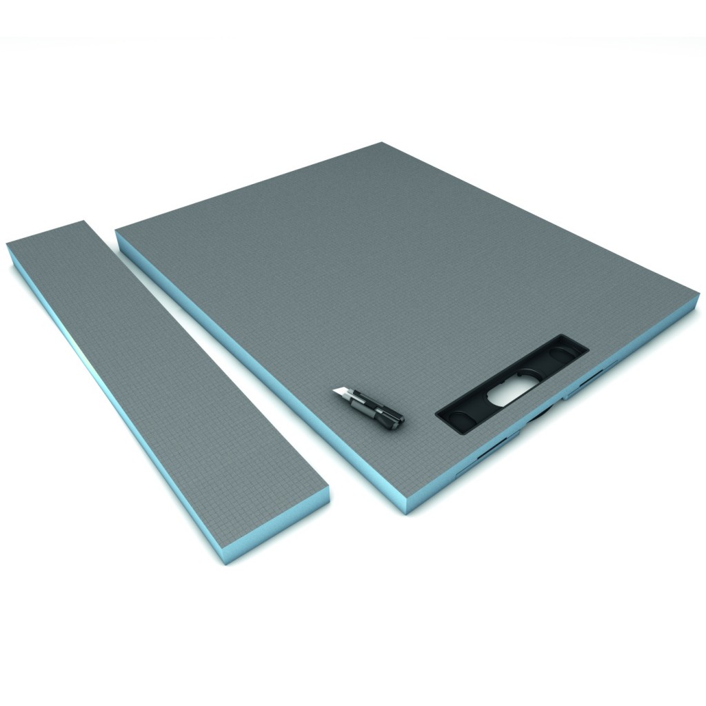wedi Fundo Riolito Neo QUADRATISCH | 900 x 900 x 50 mm Lange Rinne