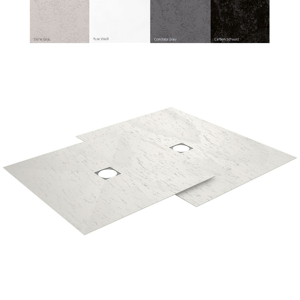 wedi Fundo Top | für Integro | Ablauf ZENTRAL | 900 x 900 x 6 mm Pure Weiß