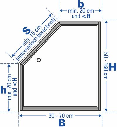 WZ72163 Wellhöfer Kniestocktüren Sondermaß 1flügelig 30-70cm x 50-100cm BxH links