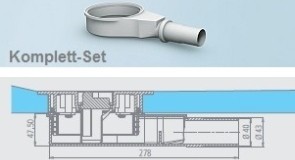 Rinnenablauf MiniMax | extraflach | DN40
