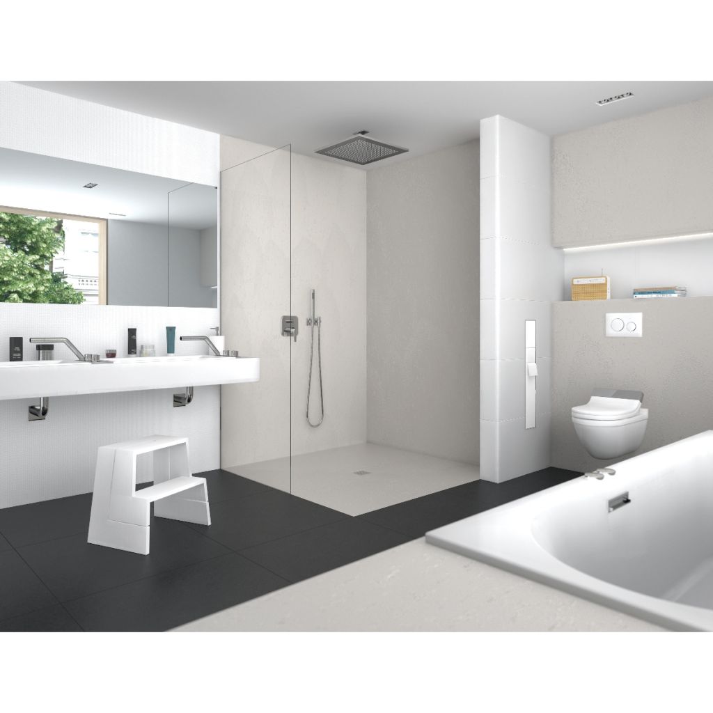 wedi Fundo Top | für Integro | Ablauf ZENTRAL | 900 x 900 x 6 mm Pure Weiß