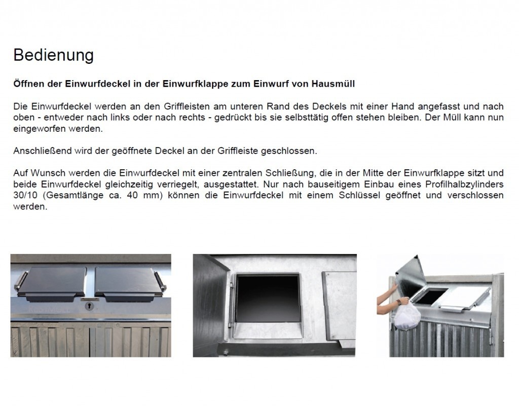 Paul Wolff Müllcontainerbox KLASSIK 1100 für 1x1100 Liter