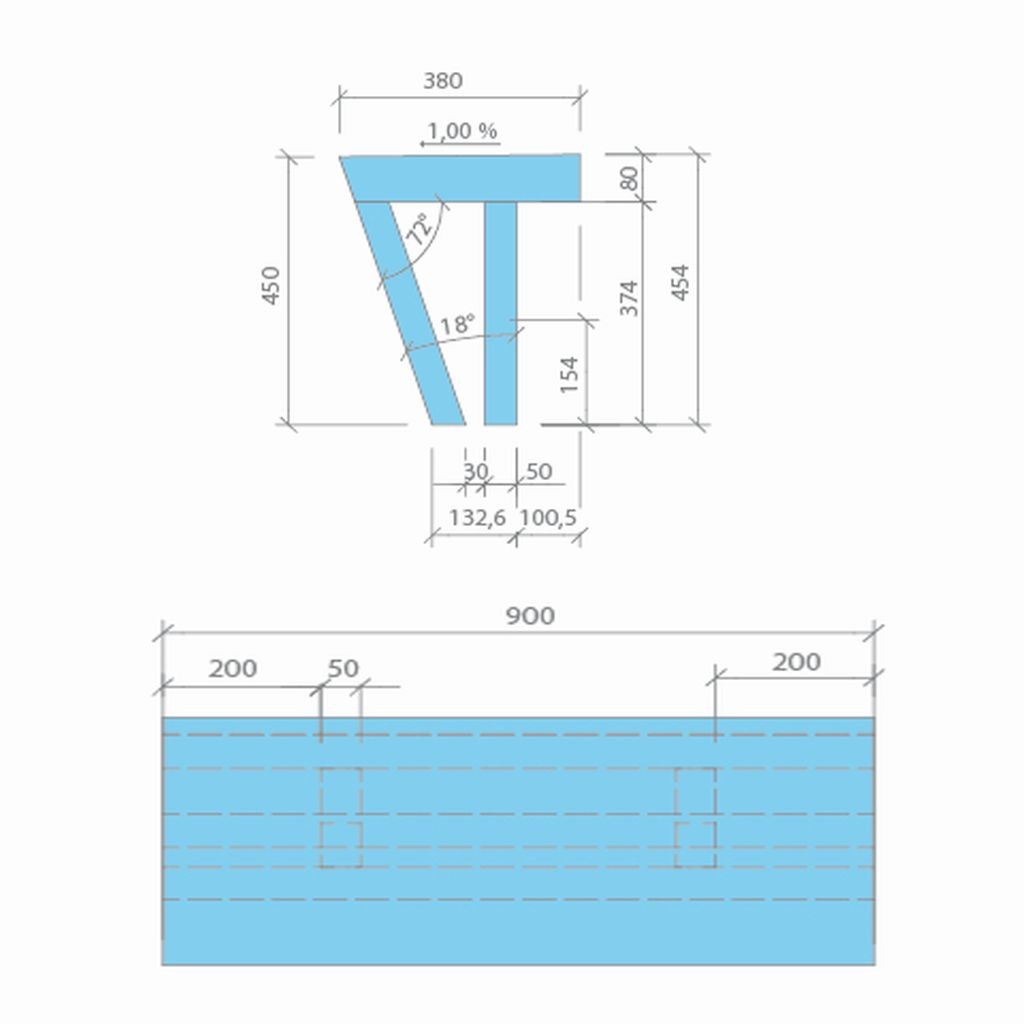 Wedi Sanoasa Sitzbank 2 | schräg | 900 x 380 x 454 mm