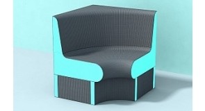 Eckelement 90°, rund | 850 x 850 x 620 mm