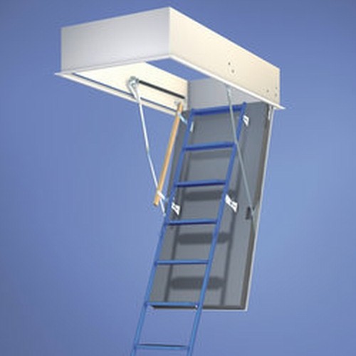 Wellhöfer Bodentreppe StahlBlau: WS 3D oder WS 4D | 140 x 70 x 25 cm